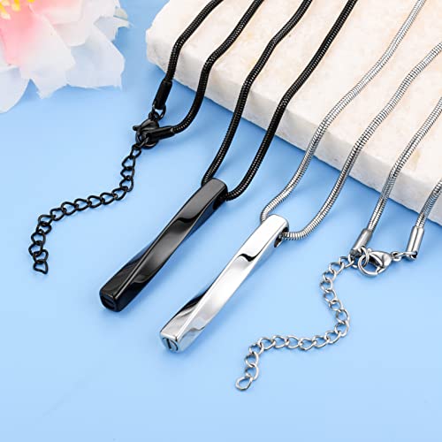 2 PCs Cremation Jewelry for Ashes Twist Bar Urn Necklace for Ashes Cremation Memorial Jewelry Stainless Steel Ashes Jewelry Keepsakes For Women Men - style: Twist