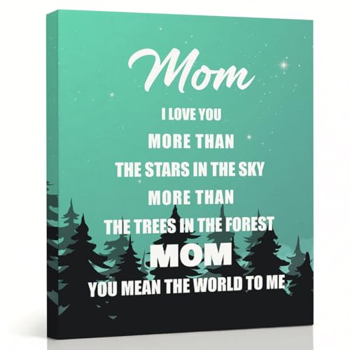 RTVJTERQ Mom Canvas Wall Art, I Love You More Than Stars & Trees Nature Quote Print, Great Gift for Mom, Ready to Hang 8x10 Inches - color: Quote 25