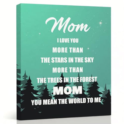 RTVJTERQ Mom Canvas Wall Art, I Love You More Than Stars & Trees Nature Quote Print, Great Gift for Mom, Ready to Hang 8x10 Inches - color: Quote 25