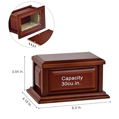 MAKEY'S Extra Small Keepsake Urns for Human Ashes, Professional Wood Urn for Ashes, Cremation Urn for Funeral - size: cherryKeepsake