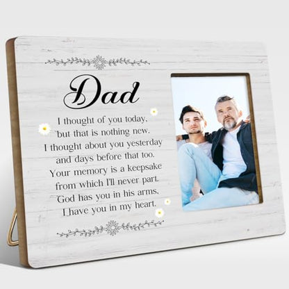 Memory Gifts for Loss of Dad,Condolences Memorial Sympathy Gifts for Loss of Dad Loved One,I Thought of You Today Dad Wood Picture Frame - style: Dad-3
