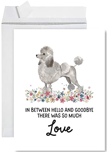 Andaz Press Jumbo Pet Sympathy Card with Envelope, Sorry For Your Loss Card, Grey Poodle, Loss Of Pets, Dog Grief Bereavement Card with Big Blank Space to Send to Friends, Family, 8.5" x 11", 1-Pack - color: Grey Poodle