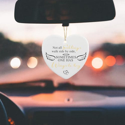 Memorial Gifts for Loss of Siblings Not All Siblings Walk Side by Side Sympathy Gifts for Loss of Sister Brother Funeral Memorial Bereavement Keepsake Grief Decor Gifts Ceramic Ornaments - style: Not All Siblings