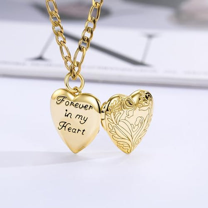 TUGHRA Mother's Day Gifts Gold Locket Necklaces for Women, 925 Sterling Silver Heart Photo Lockets Memorial Keepsake Jewelry Gift for Mom, Wife, Daughter - style: 1226-Mother