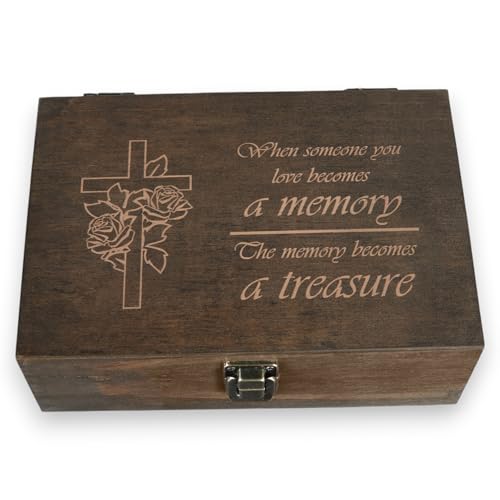Sympathy Gift for Loss of Loved One, Engraved Memorial Memory Box - size: Medium, style: Memorial