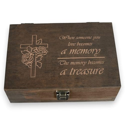 Sympathy Gift for Loss of Loved One, Engraved Memorial Memory Box - size: Medium, style: Memorial