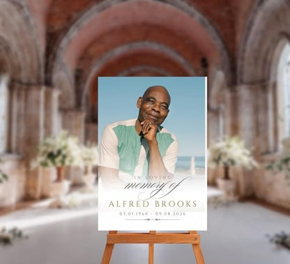 Funeral Welcome Sign, Celebration of Life Welcome Sign, in Loving Memory Sign, Celebration of Life, Celebration of Life Sign, Memorial Sign with Photo,Funeral Welcome Signs &5 - color: Version #13