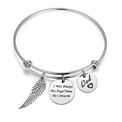 WUSUANED Memorial Jewelry I Used to Be His/Her Angel Bracelet in Memory of Loved One Dad Mom Sympathy Gift - color: In memory of dad bracelet