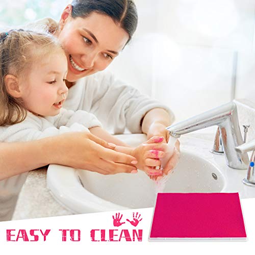 Ink Pad, 5x4'' Washable Non-Toxic Ink Stamp Pad for Baby Footprint Handprint, Pink - color: Pink