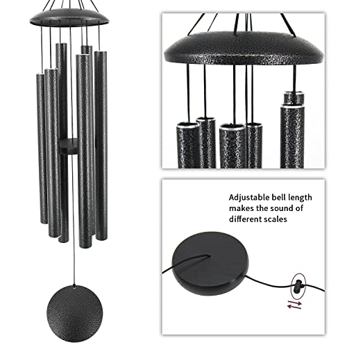 ASTARIN 45-Inch Wind Chimes Outdoor Deep Tone - size: 45" Black Grey