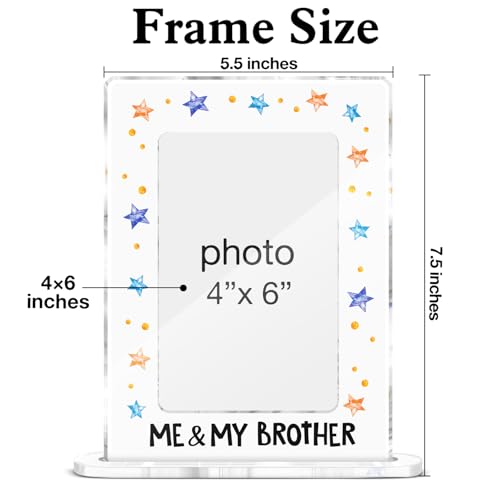 Baby Boy Gifts Picture Frame, Baby Shower Gifts for Newborn Boy Little Brother, Sibling Keepsake Me and My Brother Acrylic Picture Frames 4 x 6 Inch Photo - color: J-Me & My Brother