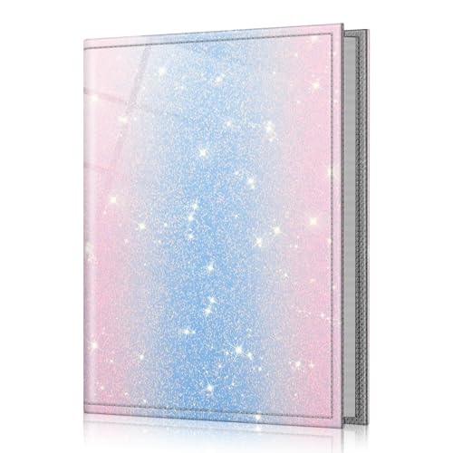 Fintie Photo Album 4x6 Photos - 52 Pockets Small Wallet Albums For Family | Vegan Leather Cover, 4X6 Picture Keepsakes, Family/Wedding/Travel Memory Book, Baby/Kids/Boys/Girls Gift, Pink/Blue - color: Glittering Pink/Blue