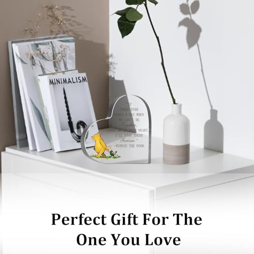 Goodbye Farewell Gifts for Women, Winnie Friendship Keepsake Acrylic, Thank You Appreciation Gifts for Coworker Friends Sister Besties Birthday, Desk Home Winnie Decor Sign Plaque - style: Winnie 009