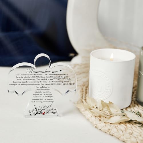 Red Cardinal Gifts, Angel Acrylic Bereavement Memorial Sign Decor, Condolences Remembrance Grief Gift for Loss of Love Ones, Memory Sign for Home Living Room Desk Centerpiece Decor - style: 015