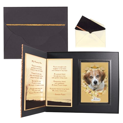 Pet Memorial Gifts for Dogs,My Forever Pet Dog Memorial Picture Frame Keepsake, Gift-Boxed with Message Card, Black with Foil Accents - color: Black, size: My Forever Pet