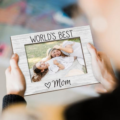 Mom Picture Frame, World's Best Mom Wooden Picture Frame New First Time Mother Gifts Birthday Gifts for Mommy Mother, 4x6 Photo Frame for Tabletop Display, Home Office Desk Decor Shelf Display -03 - style: World's Best Mom