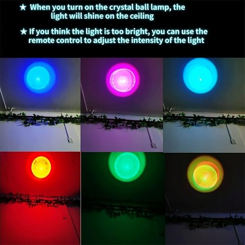 Large Moon&Fairy Crystal Ball Night Light with Woodern Base, 3D Fairy Crystal Lamp 16 Color Changing with Remote Control, Laser Engraved Fairy Glass Ball Lamp, Room Decor (Moon&Fairy) - style: Moon&Fairy