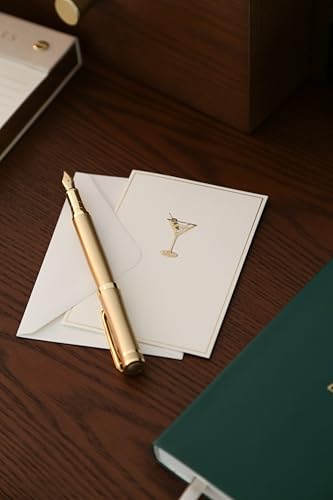 Graphique La Petite Presse Martini Boxed Notes | Blank Note Cards with Envelopes | 10 Count All Occasion Greeting Card Set | 3.25 x 4.75 Inches | High Quality Thick Paper Stationery with Unique Design - color: Martini