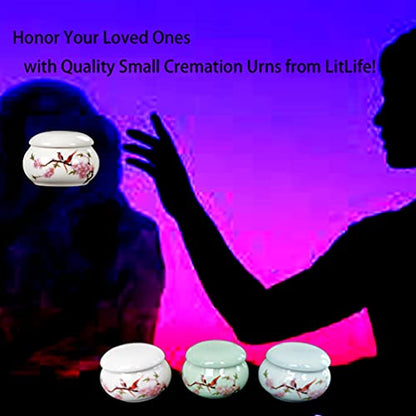 LitLife Mini Hummingbird Urns for Human Ashes Set of 4 - Small Keepsake Cremation Urns for Sharing Adult Ashes Dog Cat Ash Holders - Miniature Pets Memorial Ceramic Funeral Urn for Your Loved One