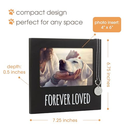 Pearhead Forever Loved Pet Keepsake Picture Frame, Photo Frame for Pet Owners and Dog Lovers, Ideal Memorial Gift for Loss of Dog and Pet Remembrance, Wall Mount And Tabletop Frame, Black | Picture Frame for Pet Owners, Ideal Memorial Gift for Loss of Dog