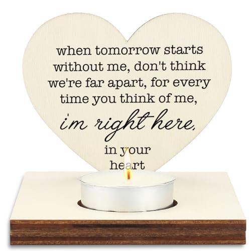 Heart Shaped Wooden Tealight Candle Holder, Memorial Sympathy Gift with Inspirational Quote “I’m Right Here” Rustic Wooden Remembrance Decor for Eeceased Relatives Keepsake SLZ12 - color: Your Life
