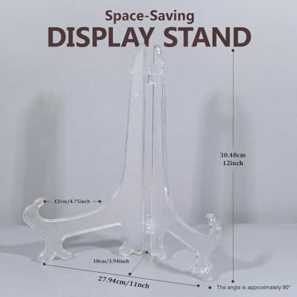 Artliving 12 Inch Plastic Display Stand, White Easel Display Photo Holder Stand, Displays Picture Frames, Cookbooks, Tablets and Art - color: White, size: 12 inch (4 pack)