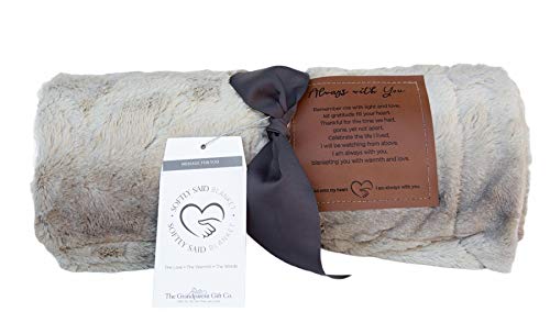 Always With You Softly Said Memorial Blanket- Thoughtful Sympathy Gift to Remember Lost Loved Ones - color: Soft Gray - Non Personalized