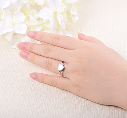 Heart Cremation Ring for Ashes: 925 Sterling Silver Forever in My Heart Carved Urn Keepake Rings Memorial Jewelry for cat and dog - size: 6, style: Blank Heart
