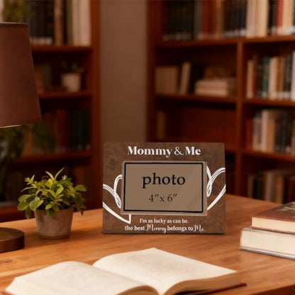 Mommy and Me Picture Frame, New Mom and First Time Mom Gifts, The Best Mommy Belongs to Me, Mothers Day Gifts Wooden Photo Frame Fitting a 4x6 Inch Photo - color: Mommy and Me