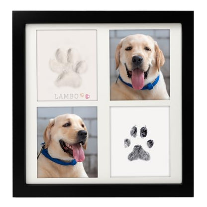 MYPAWLETS Ink&Clay Paw Print Kit for Dog Cat,Pawprint Keepsake Frame,Black | Clean-Touch Ink Pad & Soft Clay,Pet Paw Print Impression Kit,Large Area,Dog Nose Print,for 1-2 Pets,Gifts for Pet Parents - color: Black