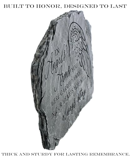 Carson in Angels' Arms Memorial Garden Stone - Sympathy Gift for Funeral | Hand-Painted Stepping Stone to Remember Loved One- Outdoor for Garden or Patio- Weather Resistant