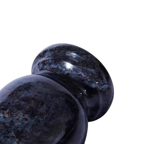 Cemetery Granite Vase for Grave, Natural Stone Heavy Headstone Flower Holder, 10 Inches Height, 4.7 Inches Diameter