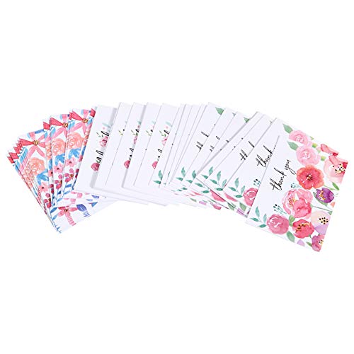 Amazon Basics Thank You Cards and Envelopes,Floral Assorted Designs,48 Count (Pack of 10) - size: 4 x 6 inches (Pack of 10)