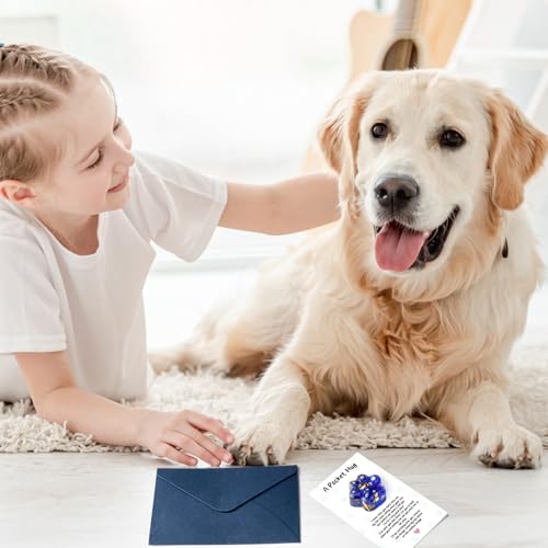 EYxsaxenk Loss of Pet Sympathy Gift Glitter Blue Dog Cat Paw Pocket Hug | 3Pack Loss of dog cat keepsake memorial card & envelope, Remembrance pet sympathy gift for pet lover, Adult stress relief toy - color: 3Pcs Blue Paw