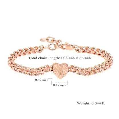Heart Urn Link Bracelet for Ashes for Women Stainless Steel Cremation Jewelry Adjustable Keepsake Bangle Memorial Gift - color: D
