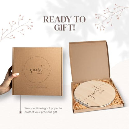 Mikito Elegant Wedding Guest Book – Ideal Baby Shower Guest Book, Memorable for Birthdays & Graduations – Classic Guestbook for Wedding Celebrations - Polaroid Guest Book - style: Classic Guestbook