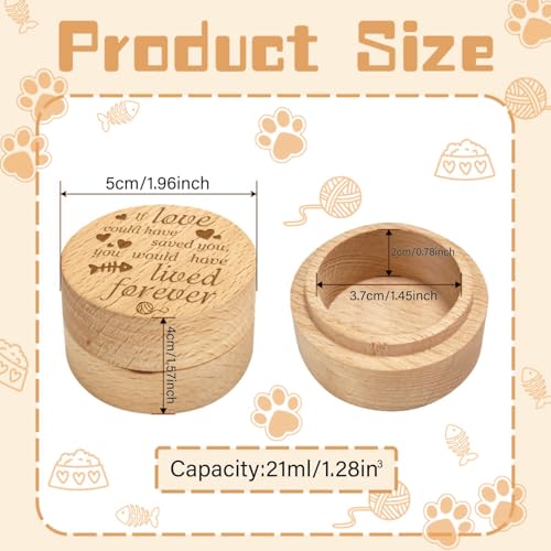 CREATCABIN Pet Hair Keepsake Box Wooden Pet Mini Fur Memorial Box Dog Cat Hair Ashes Container Custom Pets Small Memorial Urn Loss Sympathy Gift for Storing Dogs Cats Hair Teeth Nails Ashes 2 x 1.6in - style: Heart fishbone