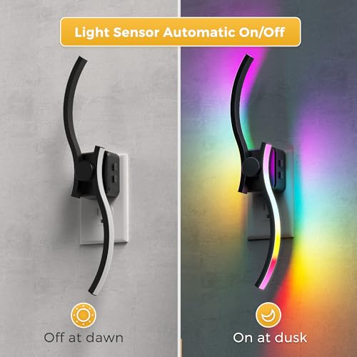 L LOHAS LED Night Light, Night Lights Plug into Wall - color: Wave-RGB, size: 1 Pack