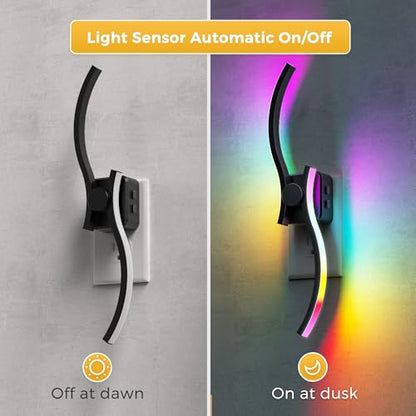 L LOHAS LED Night Light, Night Lights Plug into Wall - color: Wave-RGB, size: 1 Pack