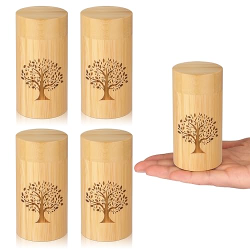 Small Urns for Human Ashes Keepsake with Tree of Life Pattern,Small Cremation Urns for Human Ashes Adult Male Female,Bamboo Scattering Tubes for Human or Pet Ashes,Hold Up to 7.5 Cubic Inches,Set of 4 - size: Small,7.5 Cubic Inches,4 Pcs