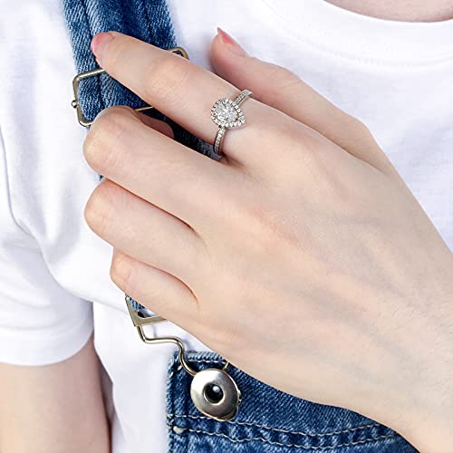 925 Sterling Silver Teardrop Cremation Urn Ring for Ashes Memorial Jewelry - color: White