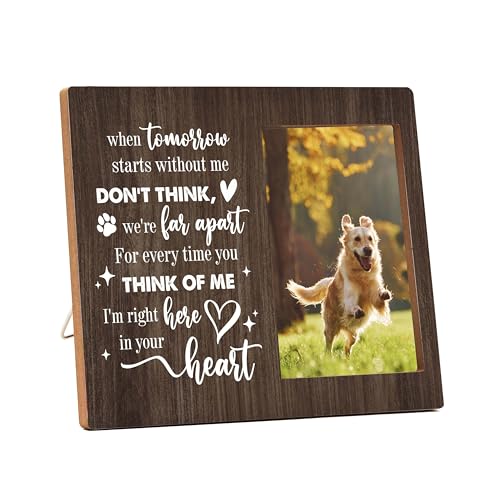Dog Memorial Picture Frame - In Loving Memory Wood Photo Frame, Sympathy Gift for Loss of Dog, When Tomorrow Starts Without Me Frame, Pet Remembrance Gift - style: Dog Memorial 6