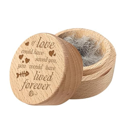 CREATCABIN Pet Hair Keepsake Box Wooden Pet Mini Fur Memorial Box Dog Cat Hair Ashes Container Custom Pets Small Memorial Urn Loss Sympathy Gift for Storing Dogs Cats Hair Teeth Nails Ashes 2 x 1.6in - style: Heart fishbone