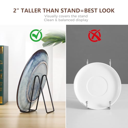 LIONWEI LIONWELI Plate Display Stand Easel Holders - 10" Tabletop Metal Stands for Heavy Plates, Large Platters and Plaques - Black, 2-Pack - size: 10 inch (2 pieces)