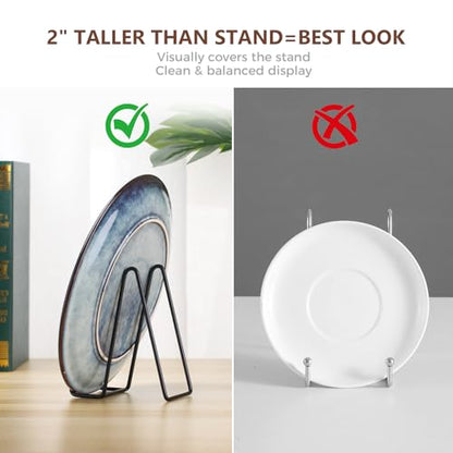 LIONWEI LIONWELI Plate Display Stand Easel Holders - 10" Tabletop Metal Stands for Heavy Plates, Large Platters and Plaques - Black, 2-Pack - size: 10 inch (2 pieces)