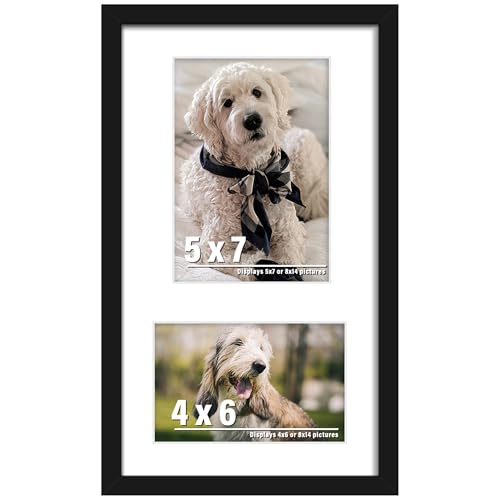 DUENPY 8x14 Multi Size Collage Frame Photo Display Black - color: Black, size: 8x14（4x6+5x7 opening）