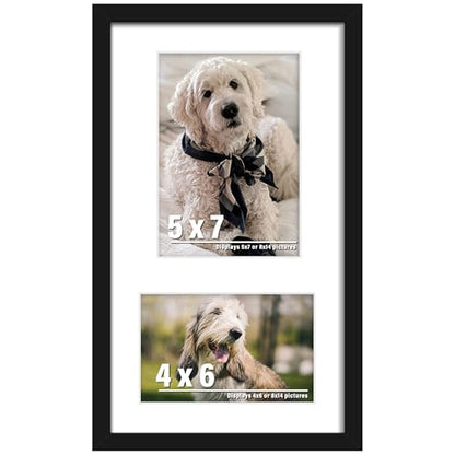 DUENPY 8x14 Multi Size Collage Frame Photo Display Black - color: Black, size: 8x14（4x6+5x7 opening）