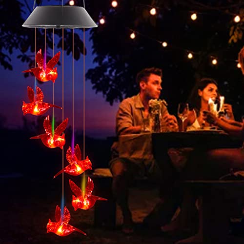Cardinal Solar Wind Chimes for Outside, Christmas Cardinal Gifts for Women