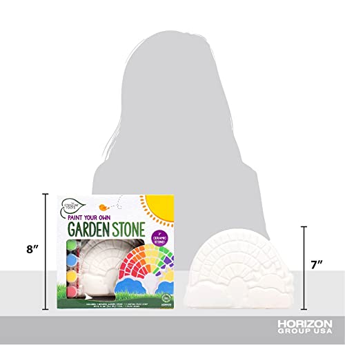 Creative Roots Paint Your Own Rainbow Stepping Stone Craft Kits for Kids, Ceramics to Paint, Ages 6+ - style: Rainbow