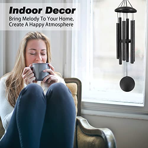 36”Sympathy Wind Chimes in Loving Memory,Tuned Windchimes - size: 36" Black Grey